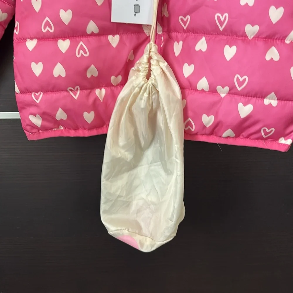 Epic Threads Girls Packable Pink Heart Puffer Jacket